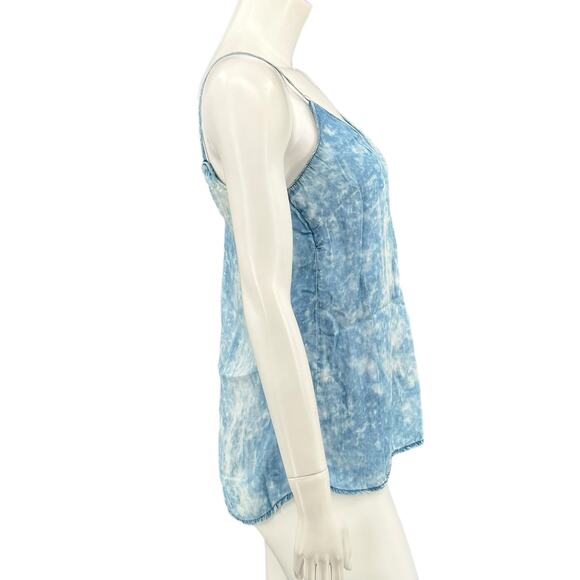 Cloth & Stone Anthropologie Top Womens XS Blue Acid Wash Tank Beach Festival - Picture 3 of 8